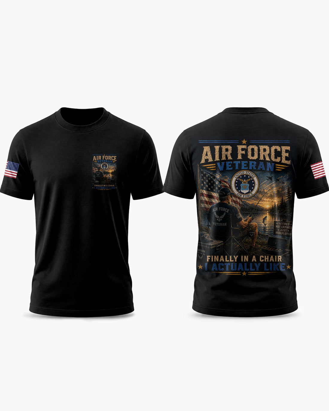 United States Air Force Fishing Humorous T-shirt