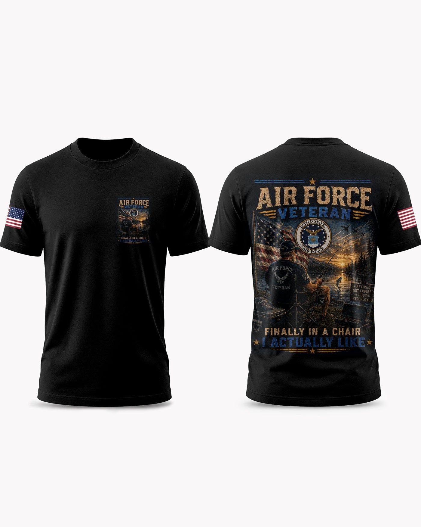 United States Air Force Fishing Humorous T-shirt