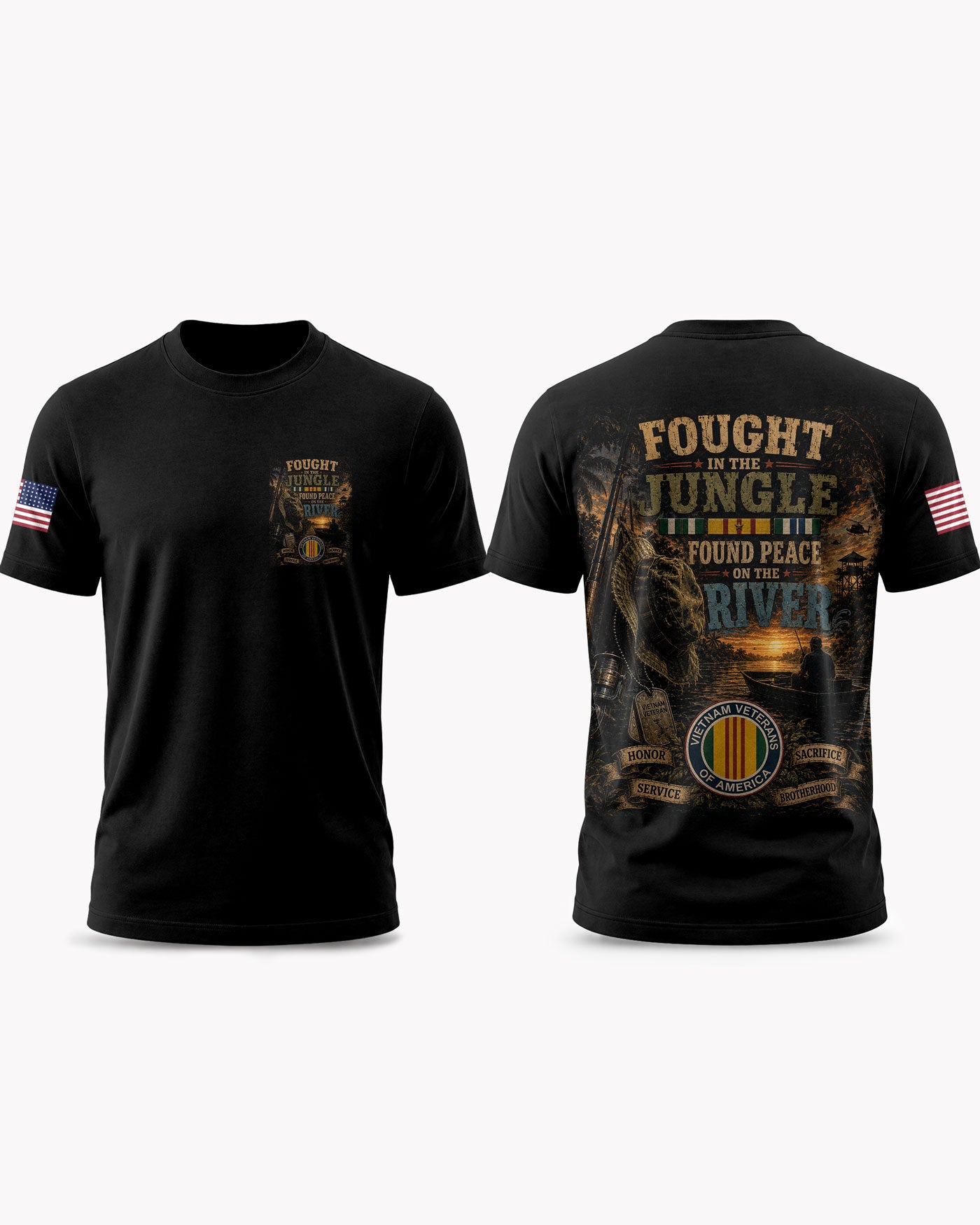 Vietnam Veteran Fishing Therapy & Peace T-shirt