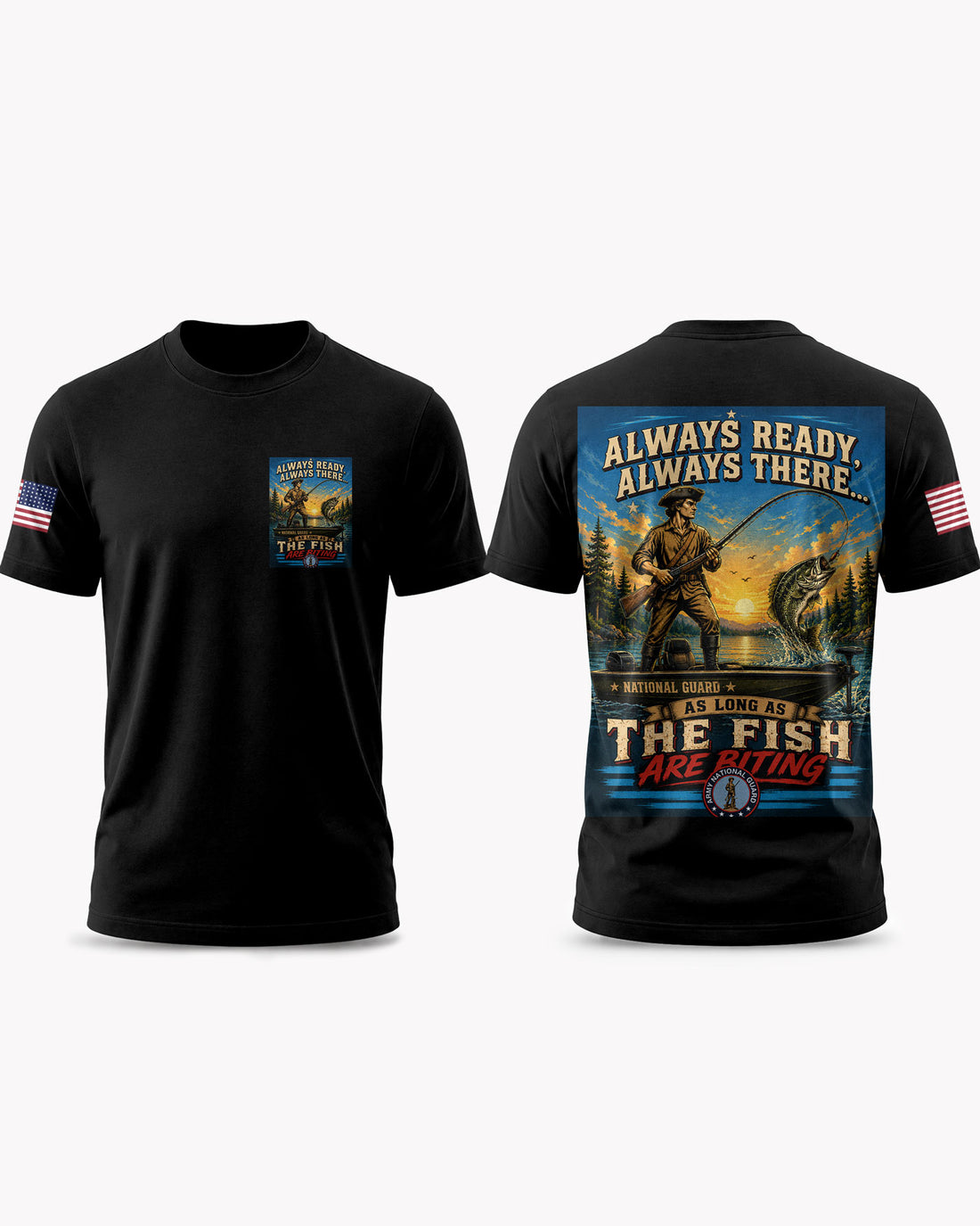 Army National Guard Fishing Humorous T-shirt