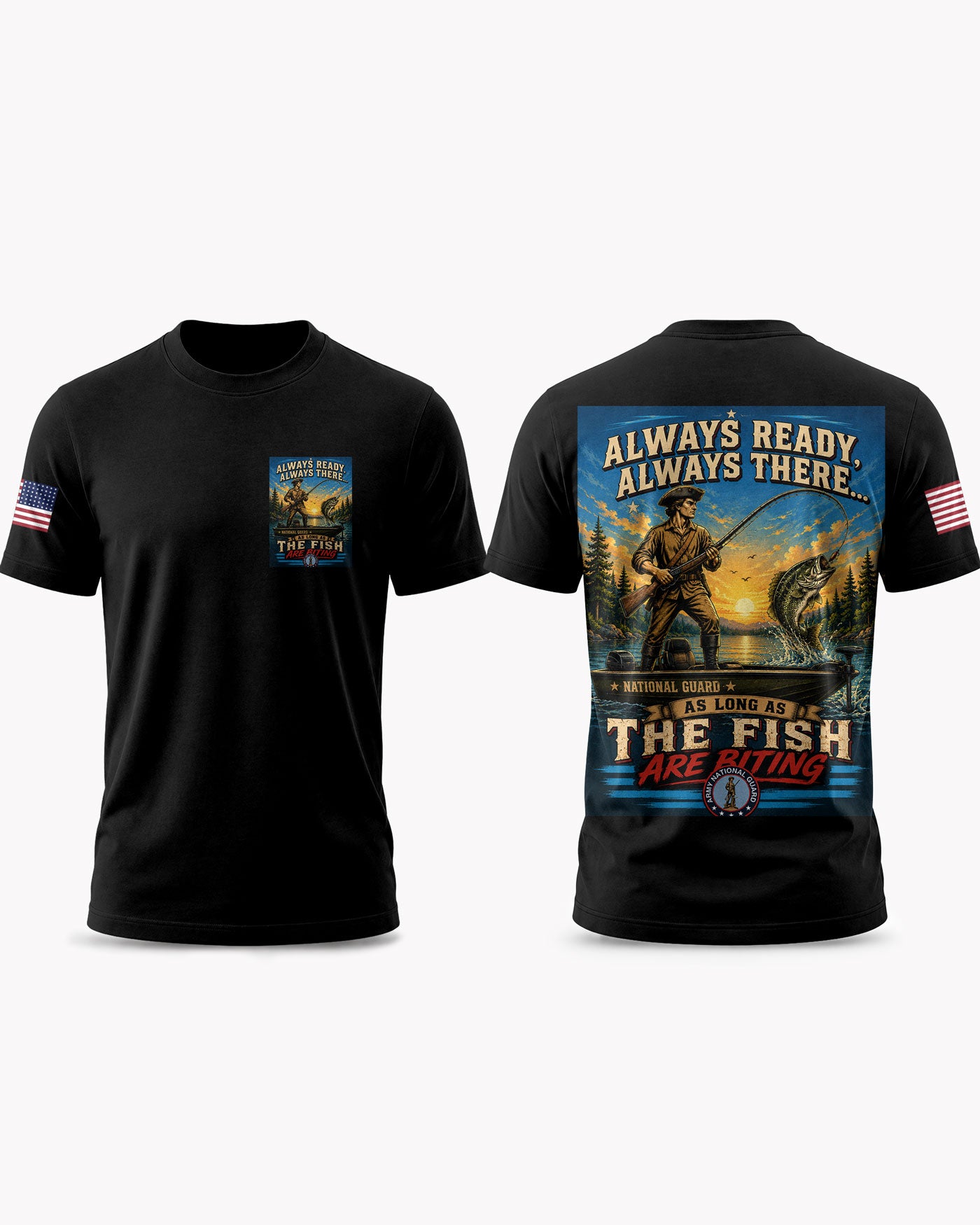 Army National Guard Fishing Humorous T-shirt