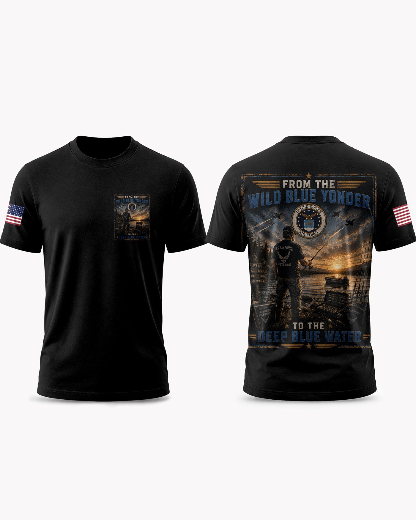 United States Air Force Fishing Therapy & Peace T-shirt