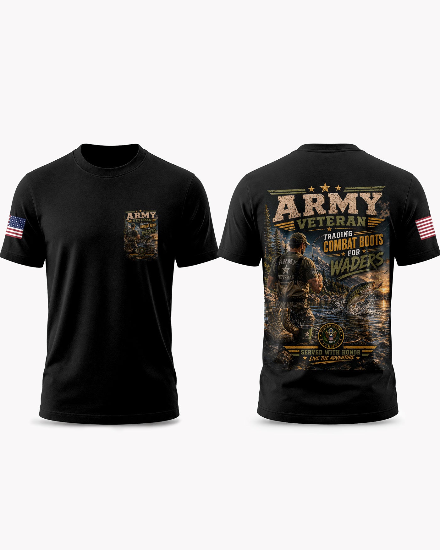 United States Army Fishing Humorous T-shirt