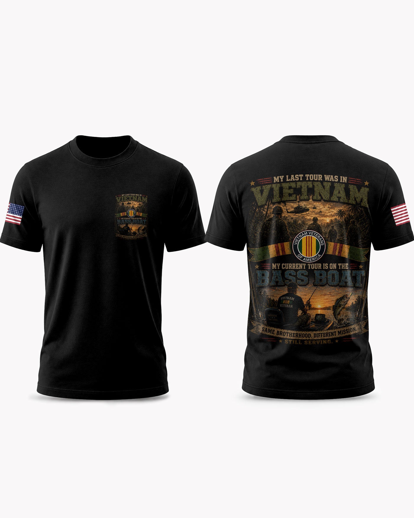 Vietnam Veteran Fishing New Mission T-shirt