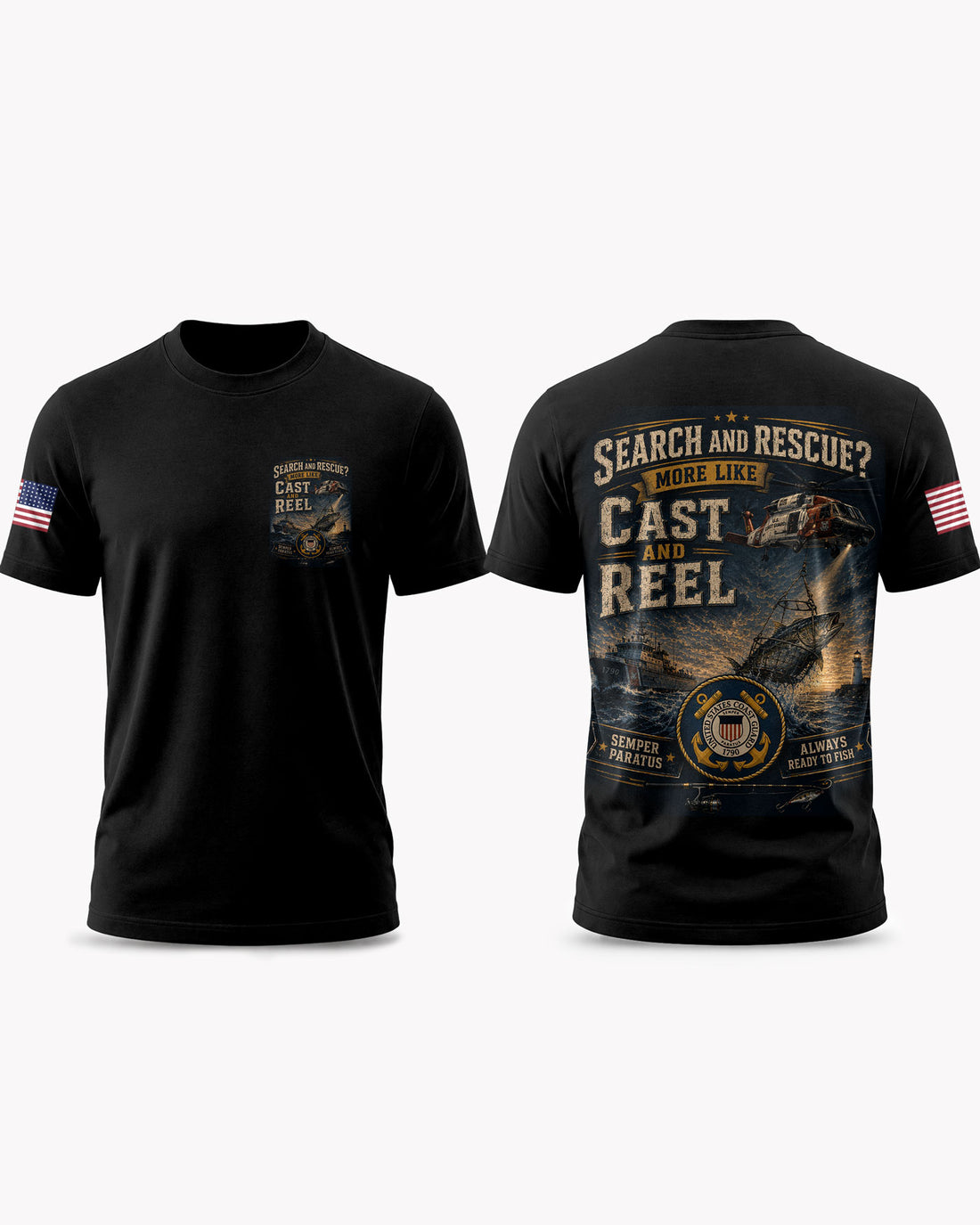 United States Coast Guard Fishing Humorous T-shirt
