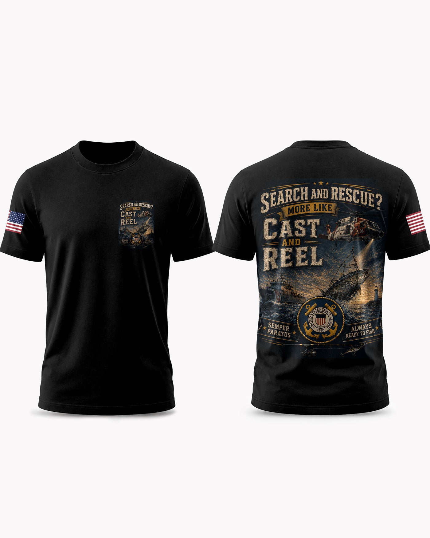 United States Coast Guard Fishing Humorous T-shirt