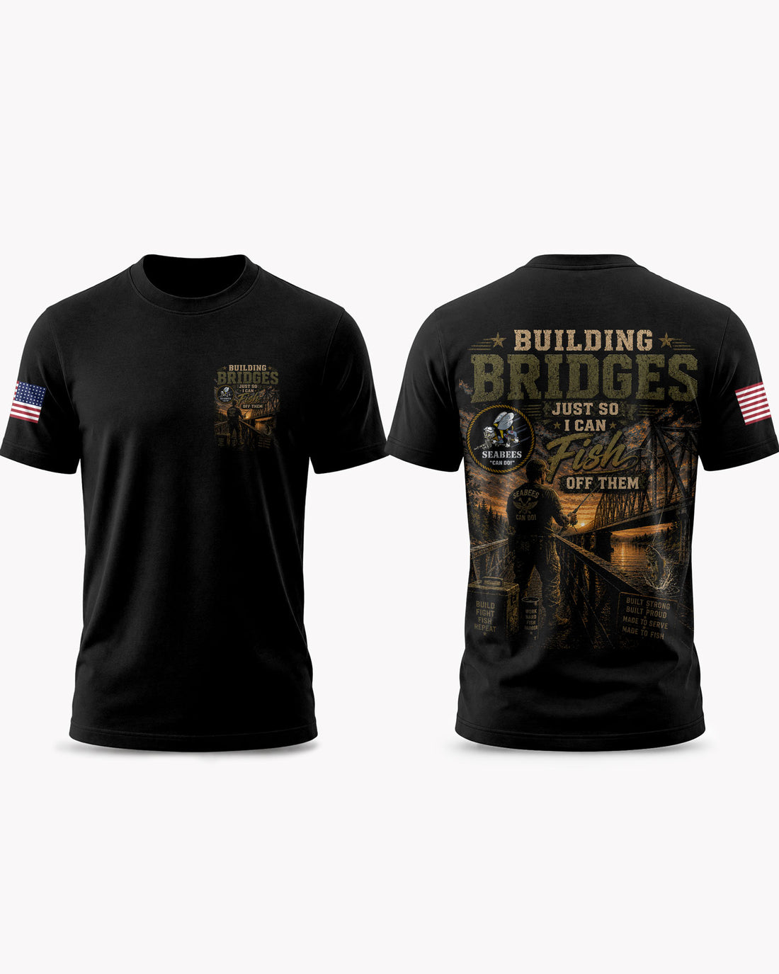 Seabees Fishing New Mission T-shirt