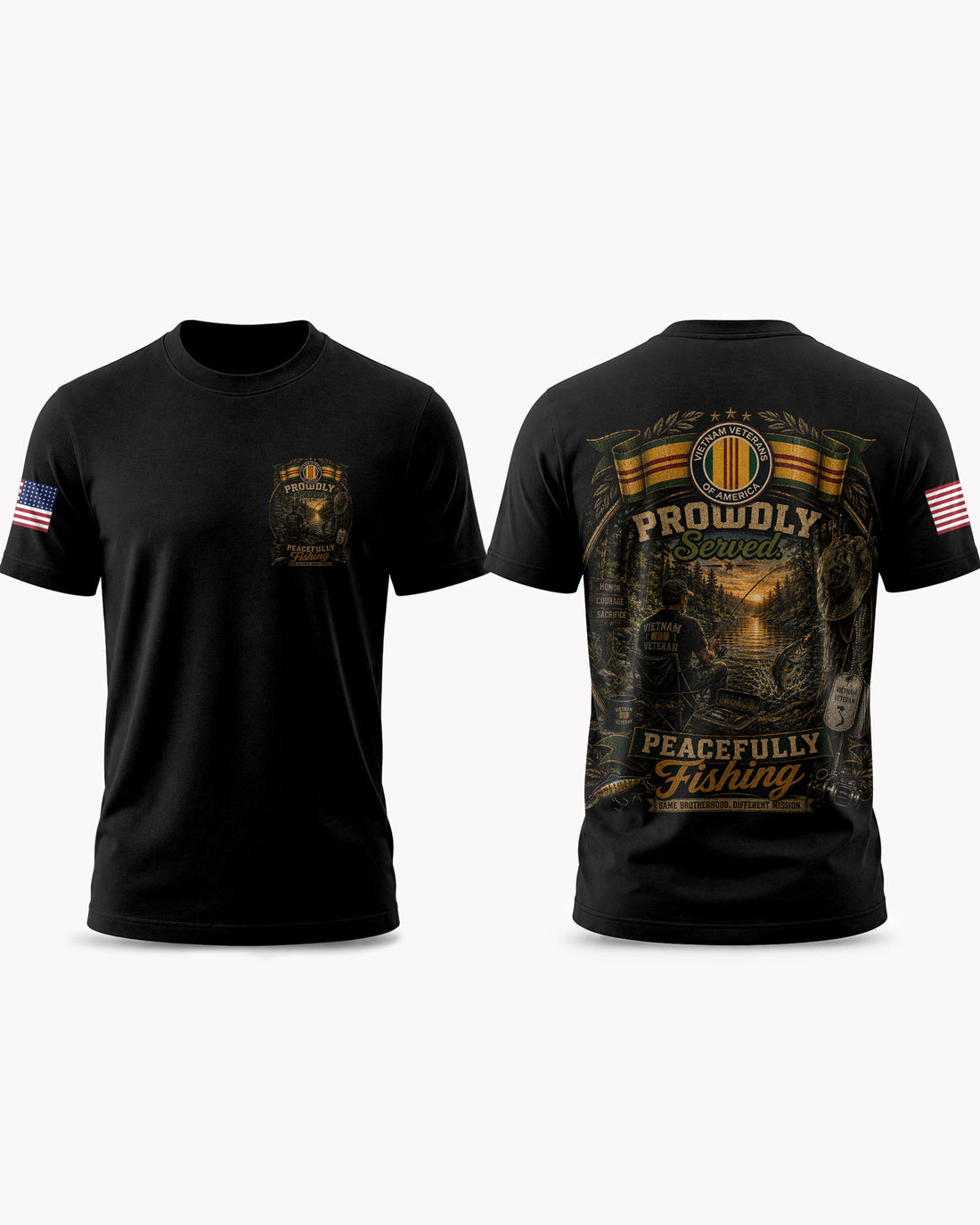 Vietnam Veteran Fishing Humorous T-shirt