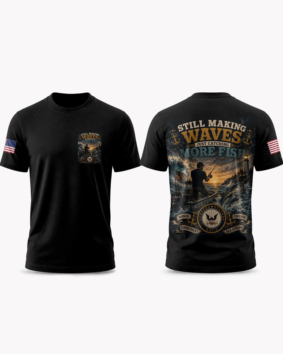 United States Navy Fishing Humorous T-shirt