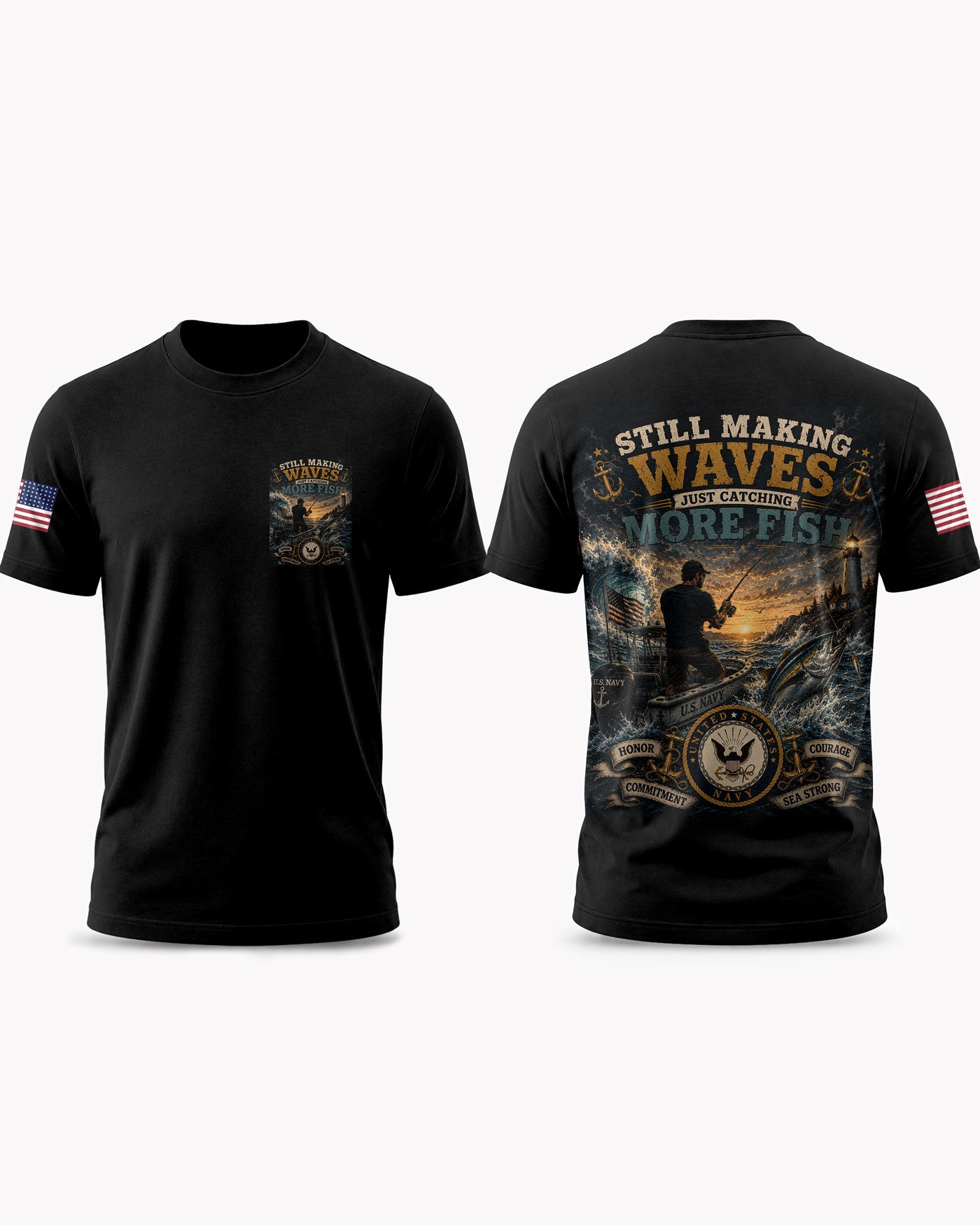 United States Navy Fishing Humorous T-shirt