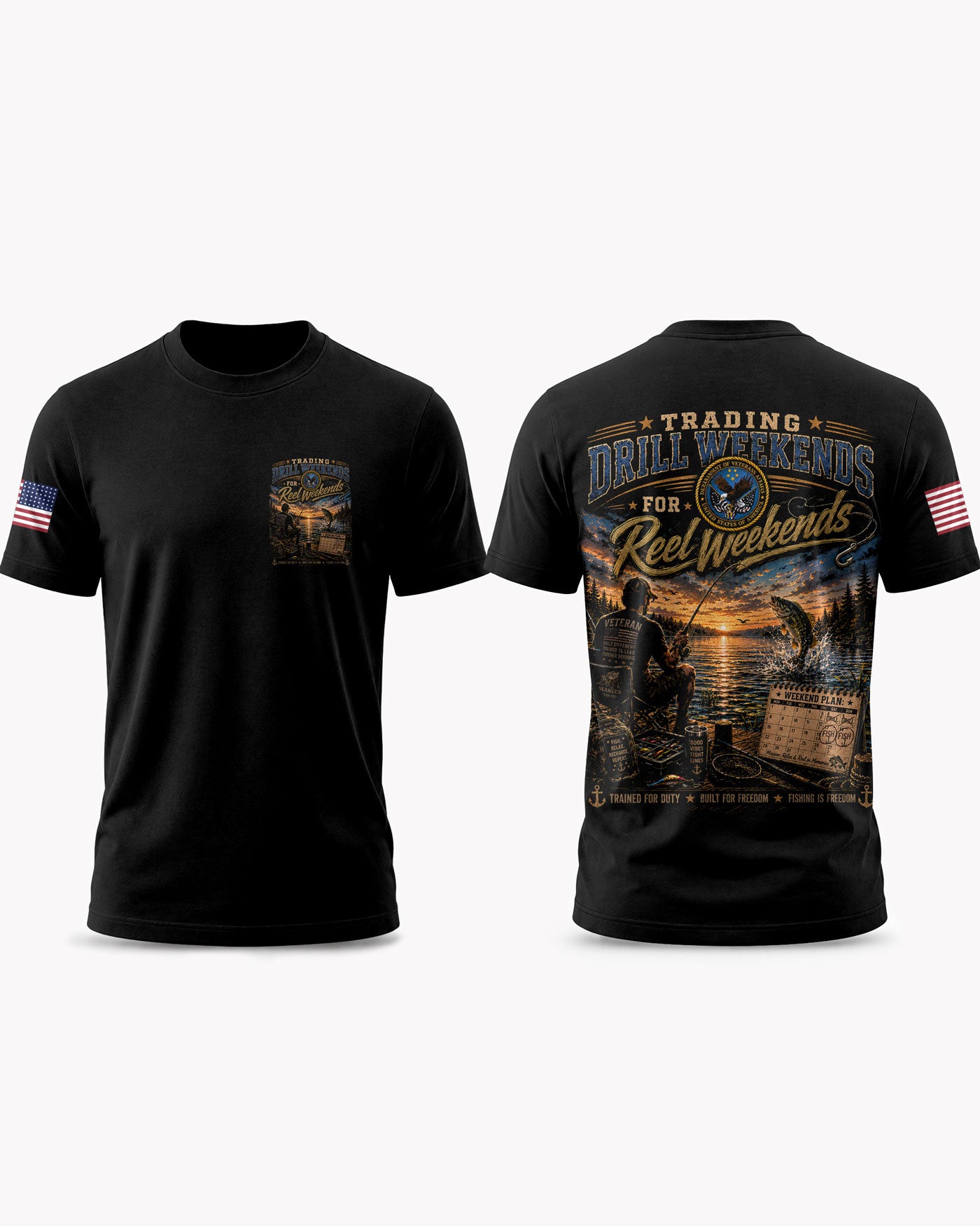 Army National Guard Fishing Therapy & Peace T-shirt