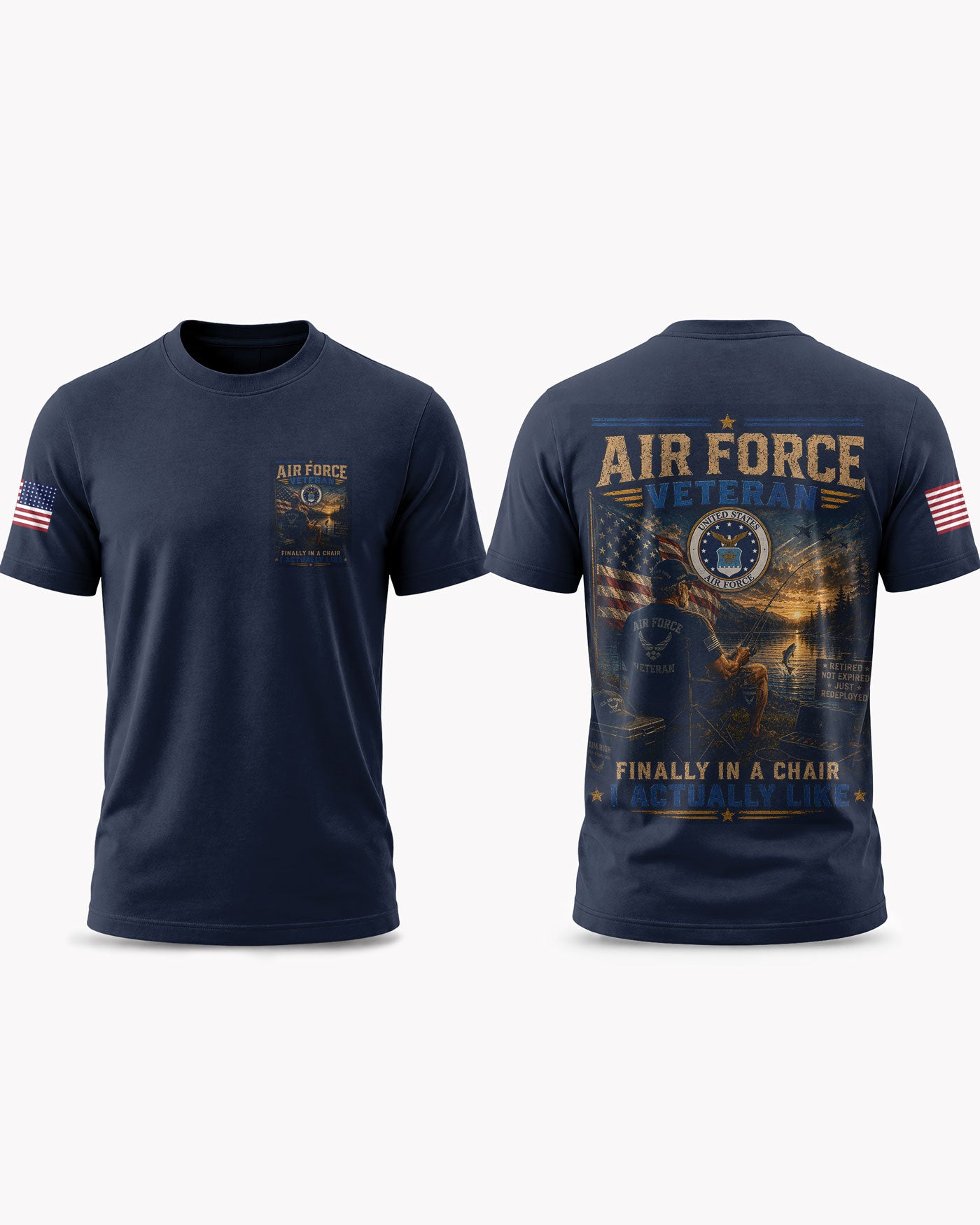 United States Air Force Fishing Humorous T-shirt