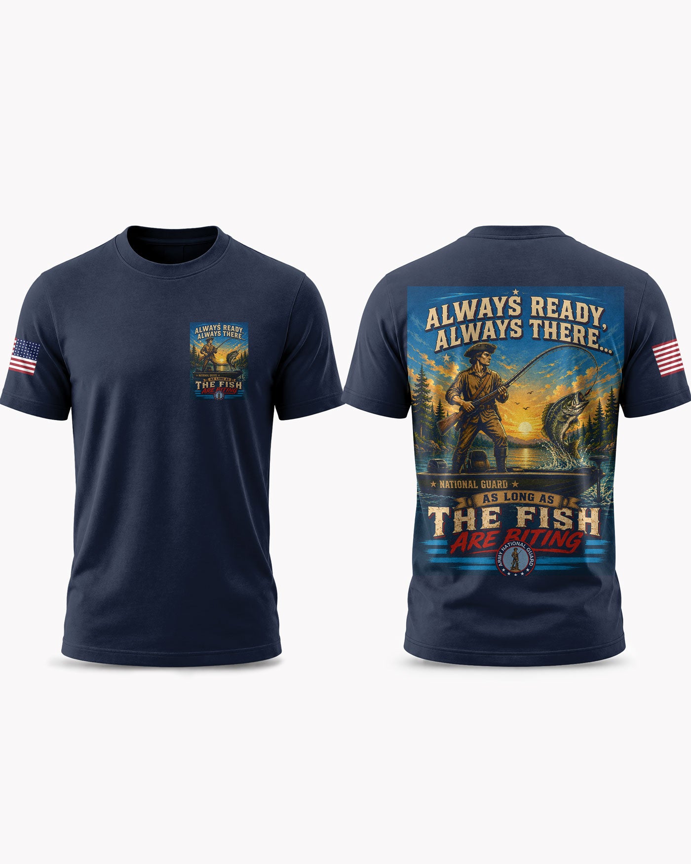 Army National Guard Fishing Humorous T-shirt