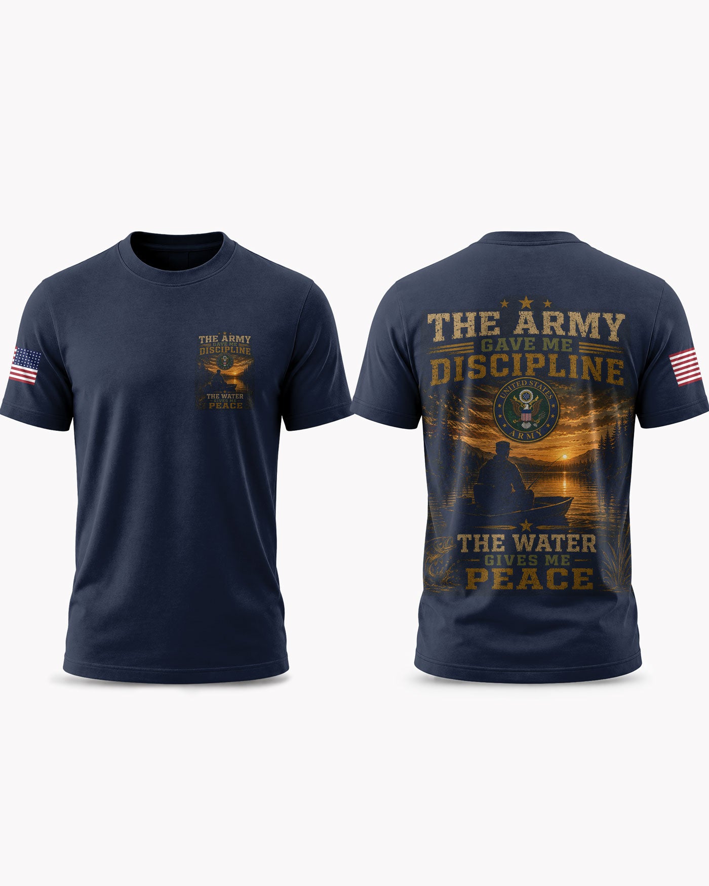United States Army Fishing Therapy & Peace T-shirt