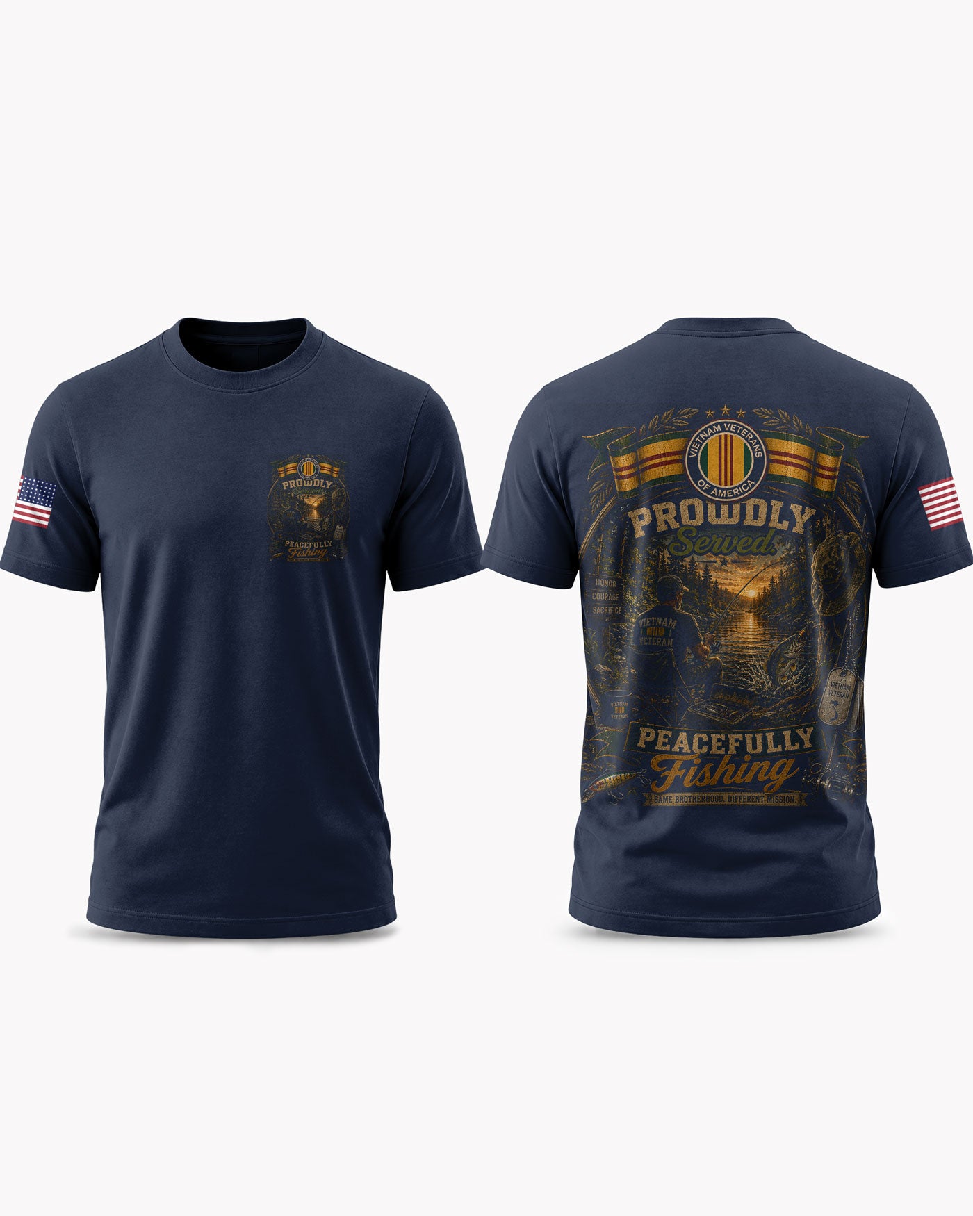 Vietnam Veteran Fishing Humorous T-shirt