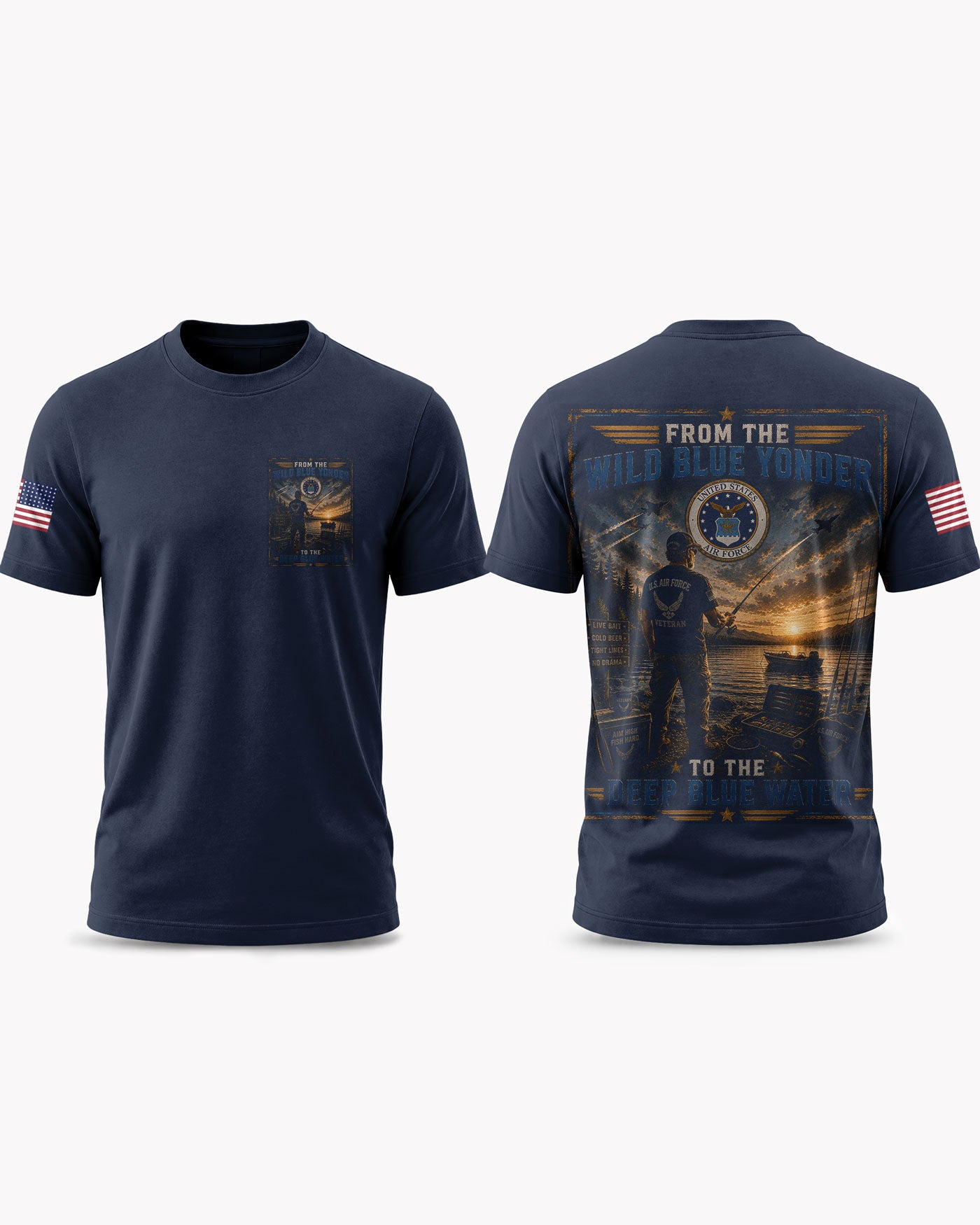 United States Air Force Fishing Therapy & Peace T-shirt