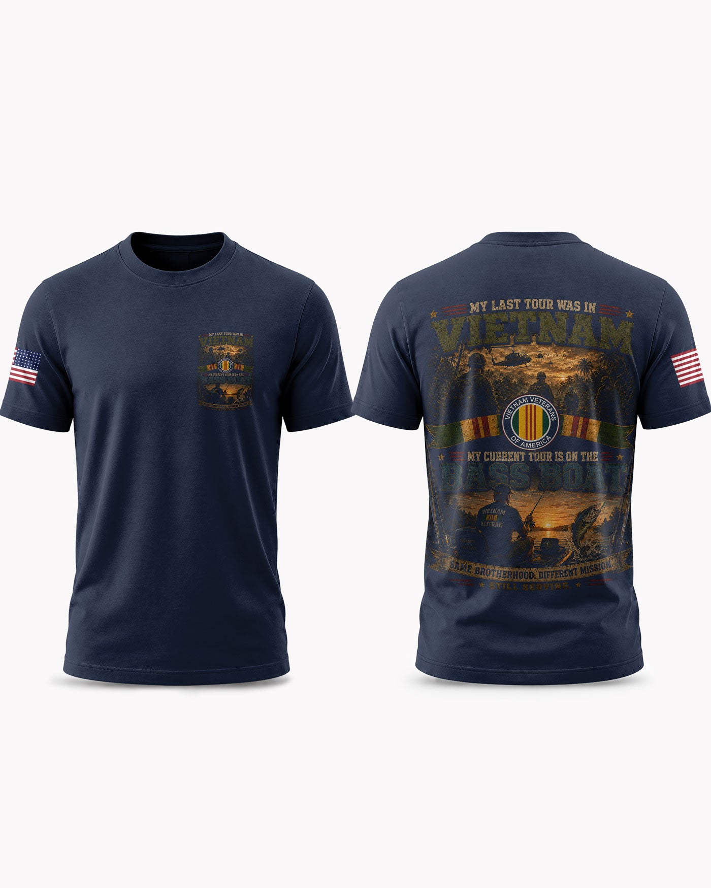 Vietnam Veteran Fishing New Mission T-shirt