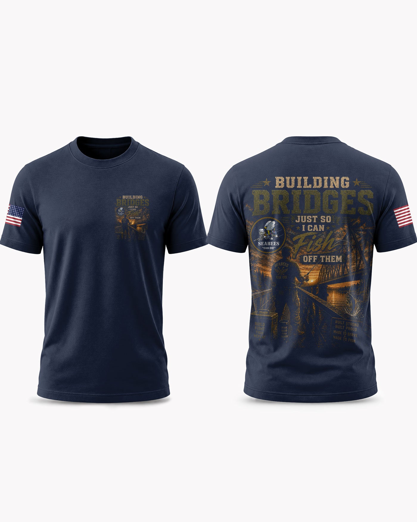 Seabees Fishing New Mission T-shirt