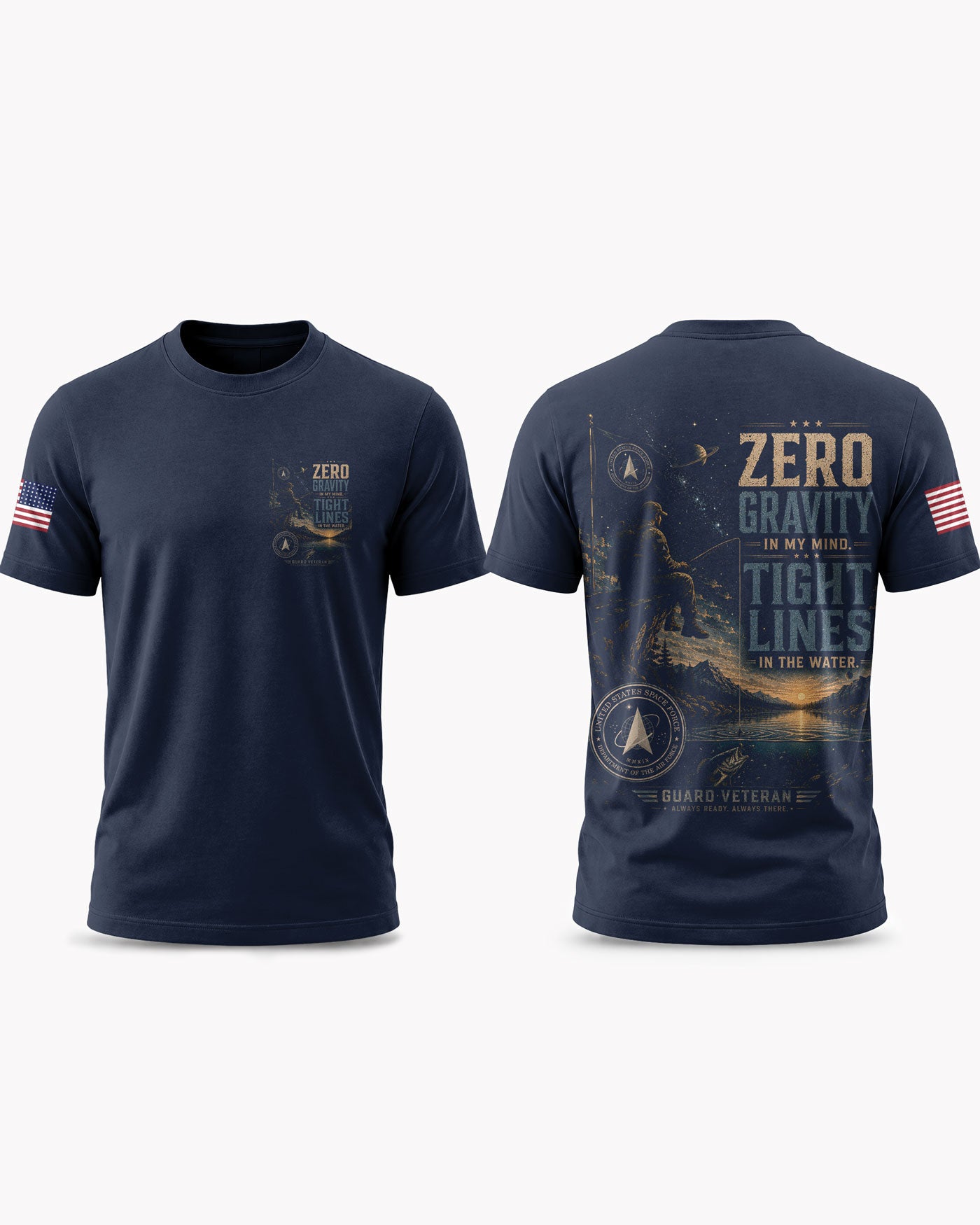 Space Force Fishing Therapy & Peace T-shirt