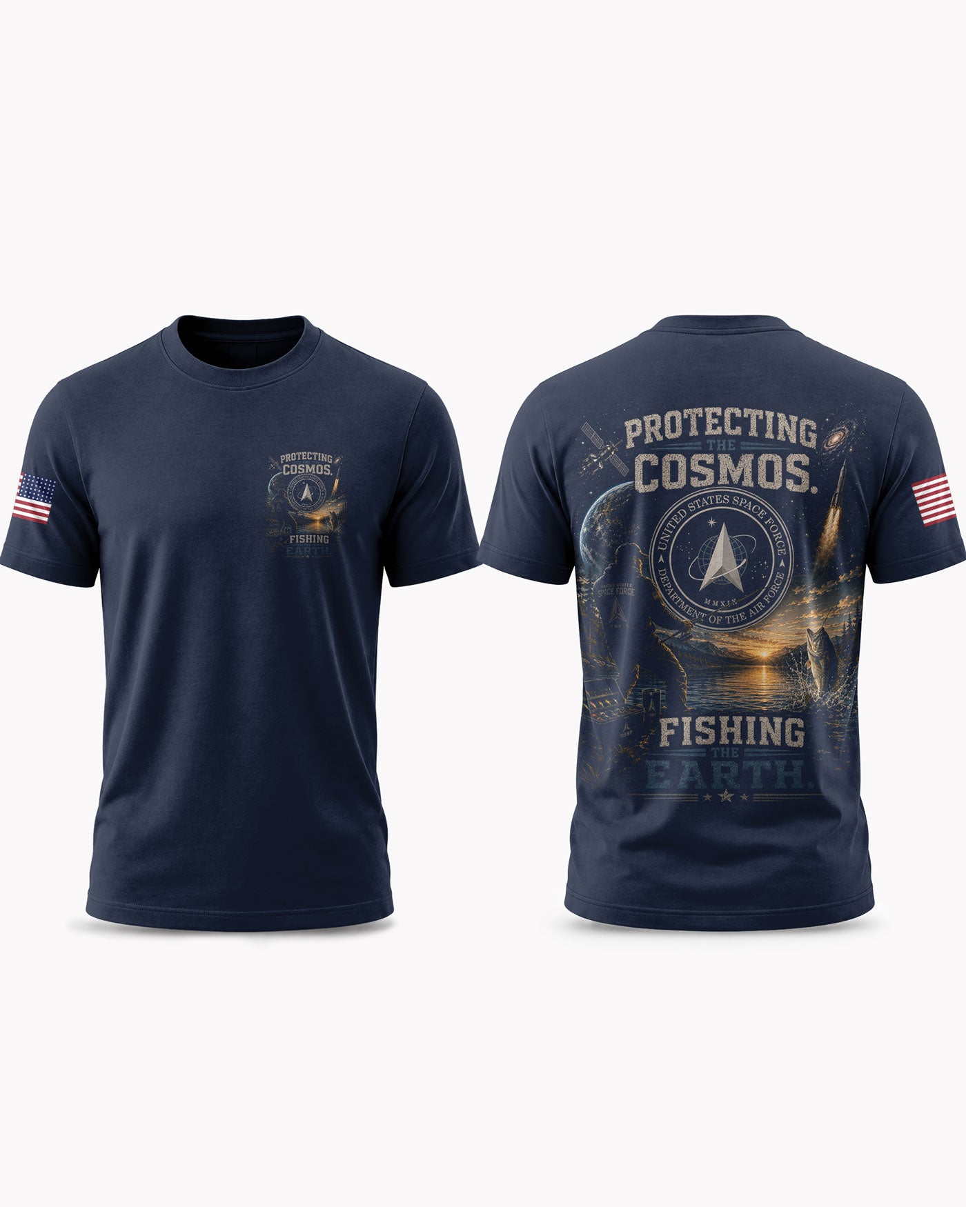 Space Force Fishing New Mission T-shirt