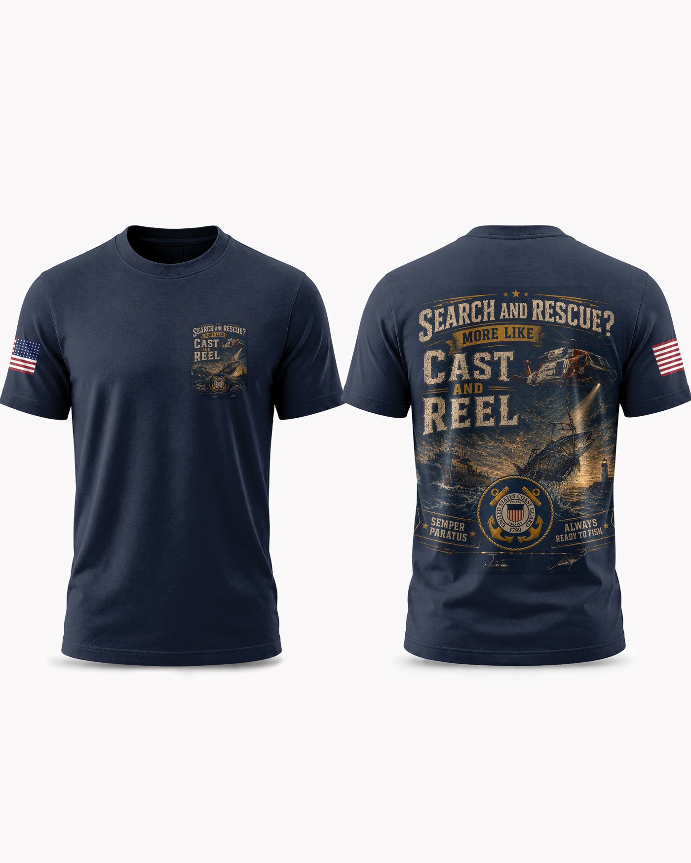 United States Coast Guard Fishing Humorous T-shirt