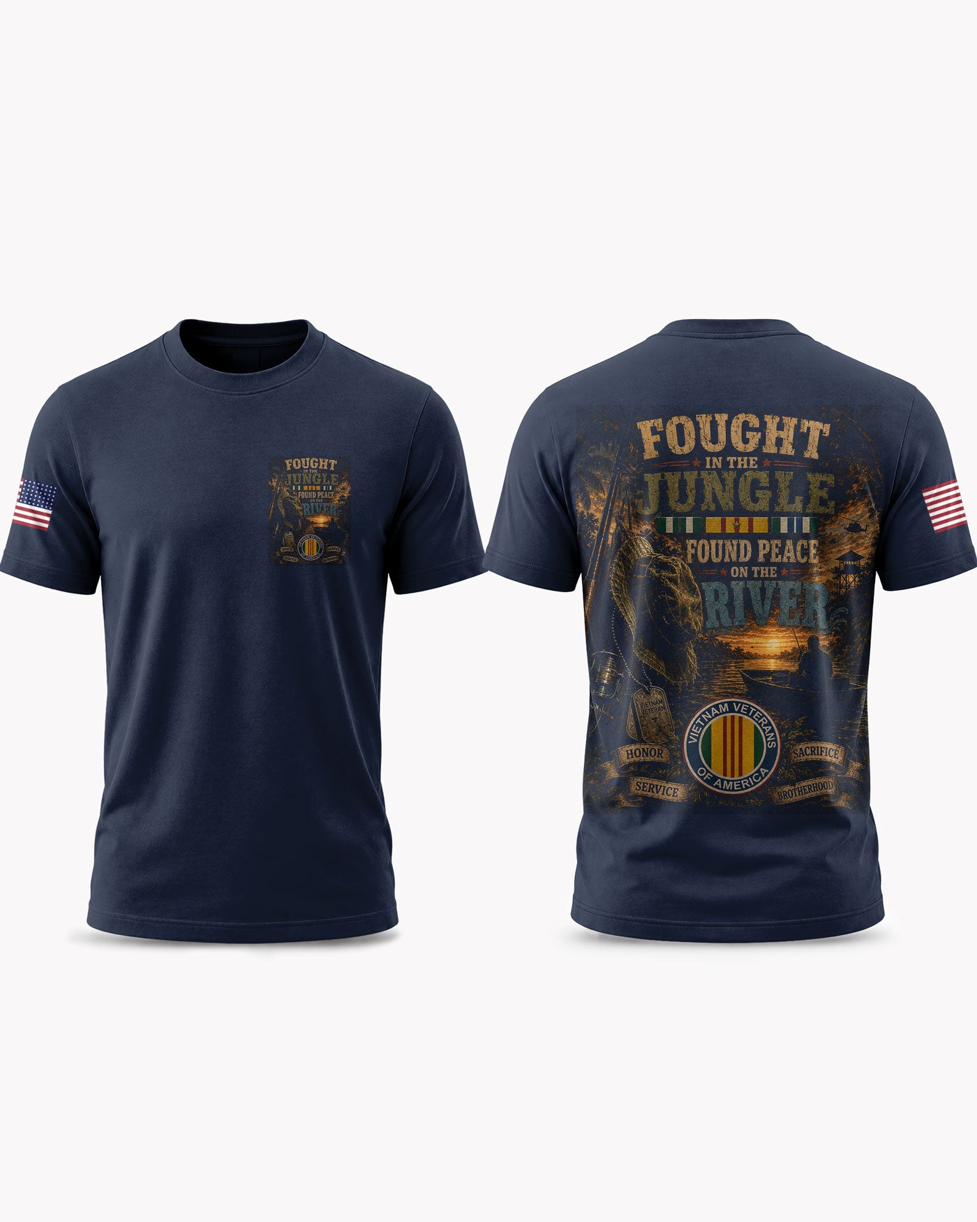 Vietnam Veteran Fishing Therapy & Peace T-shirt