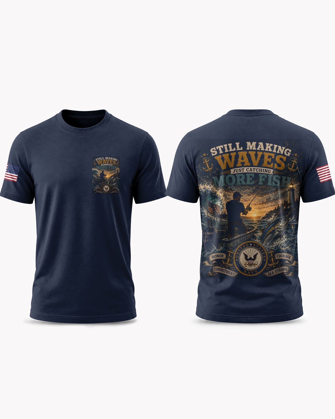 United States Navy Fishing Humorous T-shirt