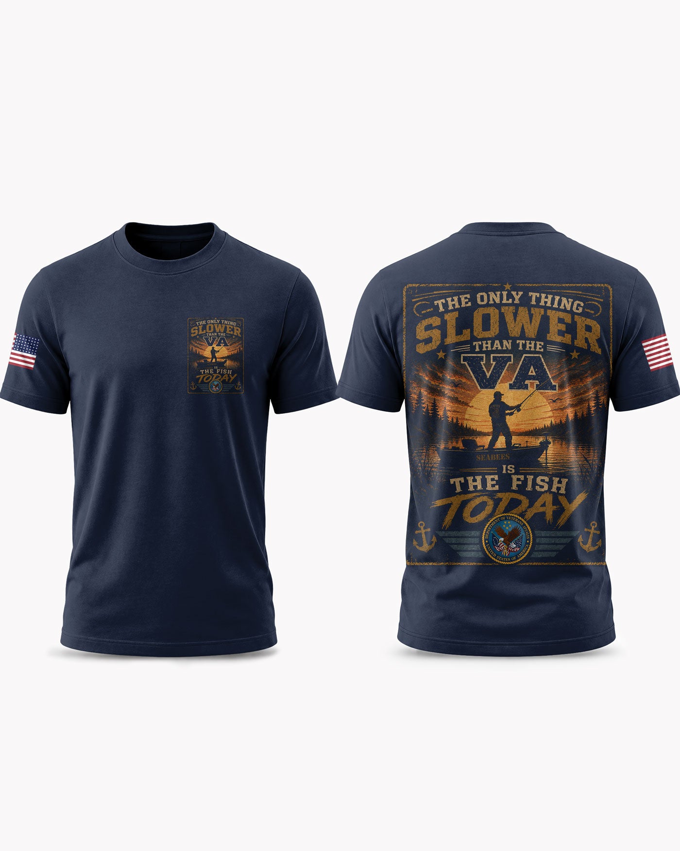 Veteran Fishing Humorous T-shirt