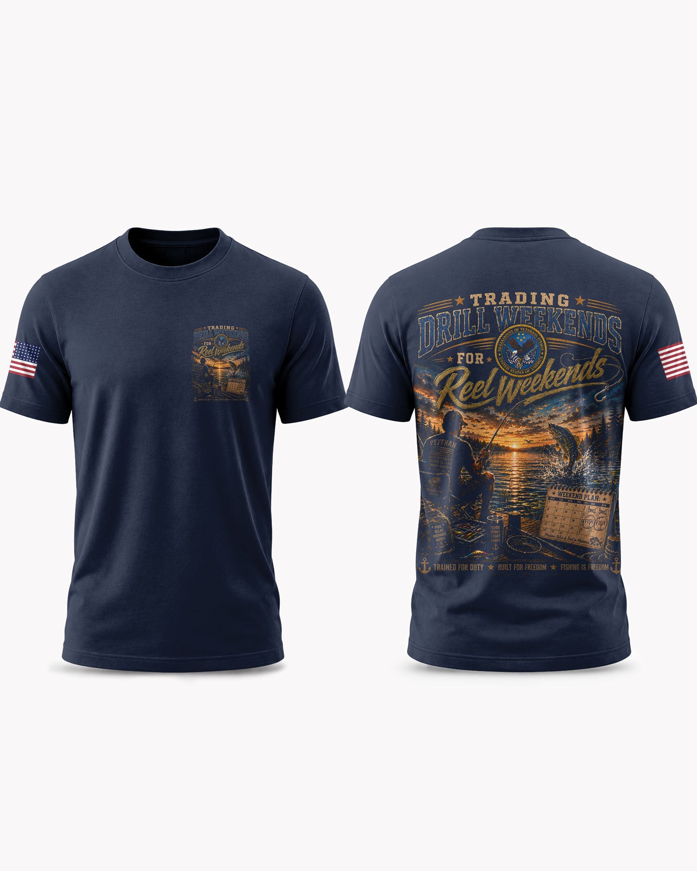 Army National Guard Fishing Therapy & Peace T-shirt