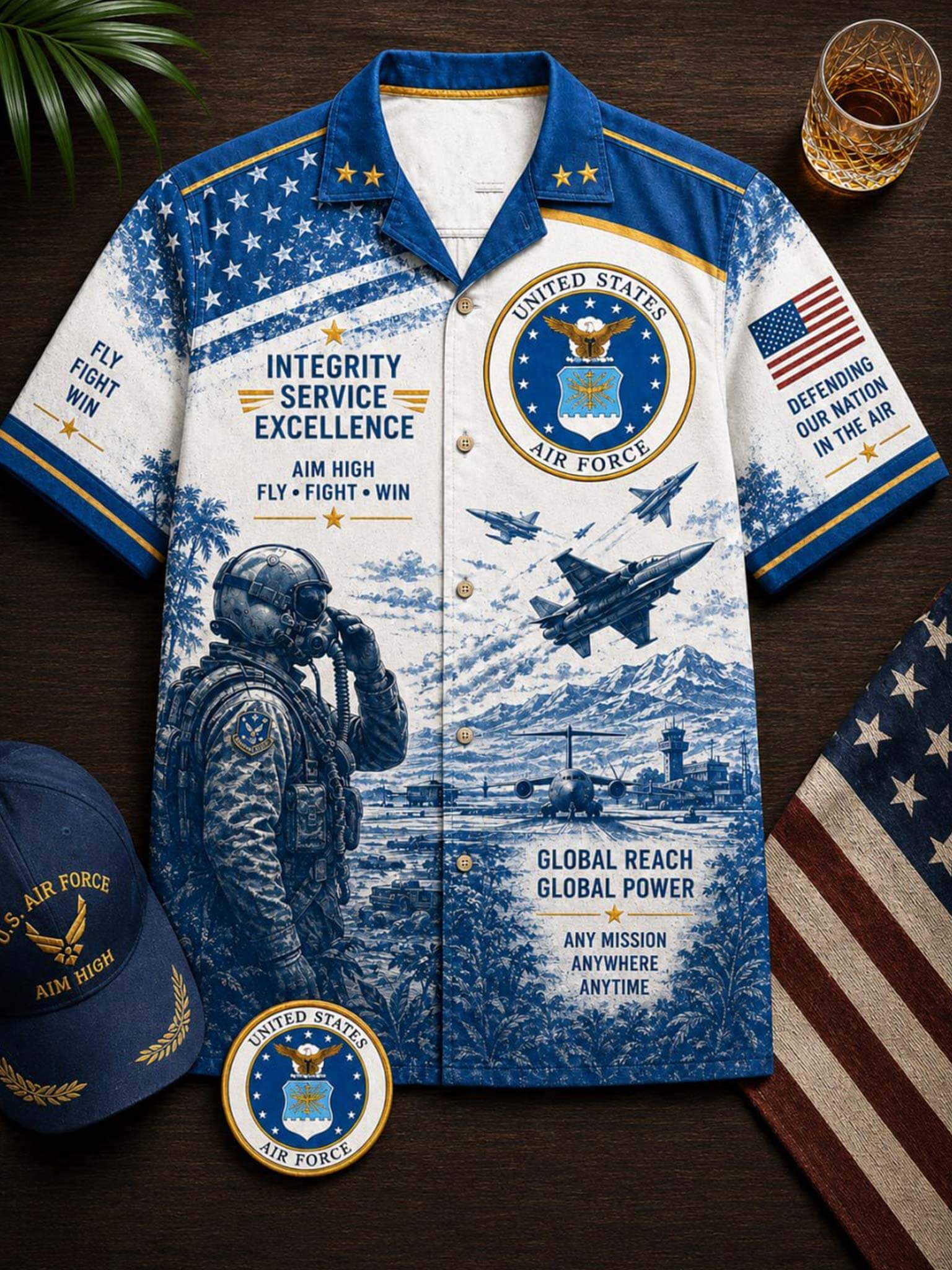 United States Air Force Patriot Hawaiian Shirt