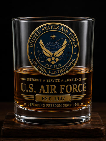 United States Air Force Tribute Whiskey Glass