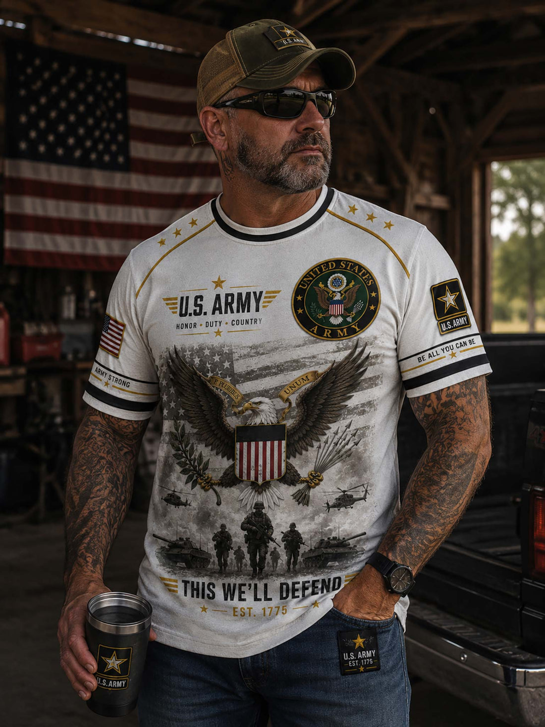 White short-sleeve U.S.