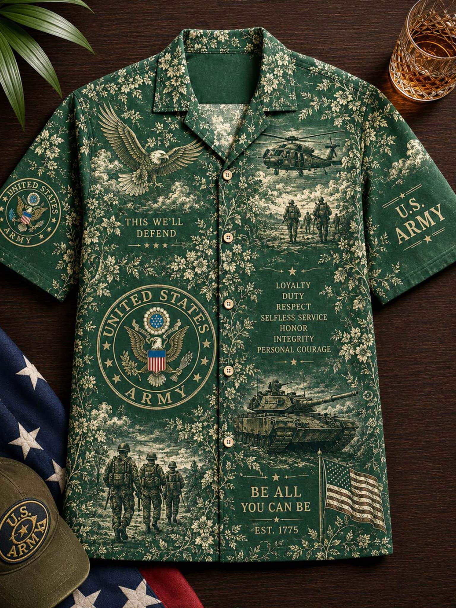 United States Army Patriot Hawaiian Shirt