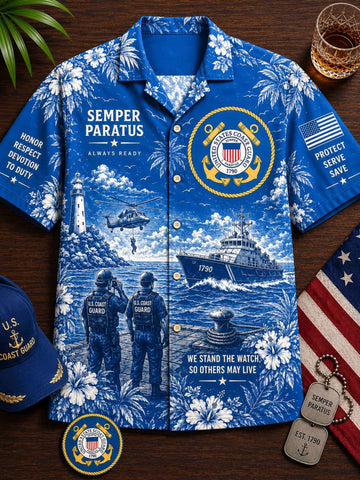 United States Coast Guard Patriot Hawaiian Shirt