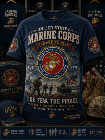 United States Marine Corps Patriot Graphic T-shirt