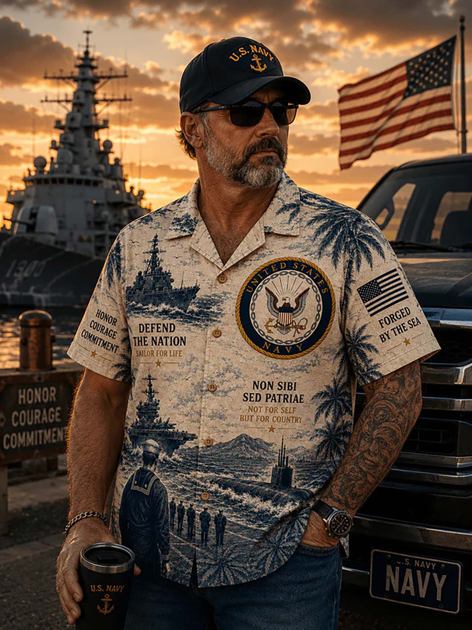 A man wearing a U.S.