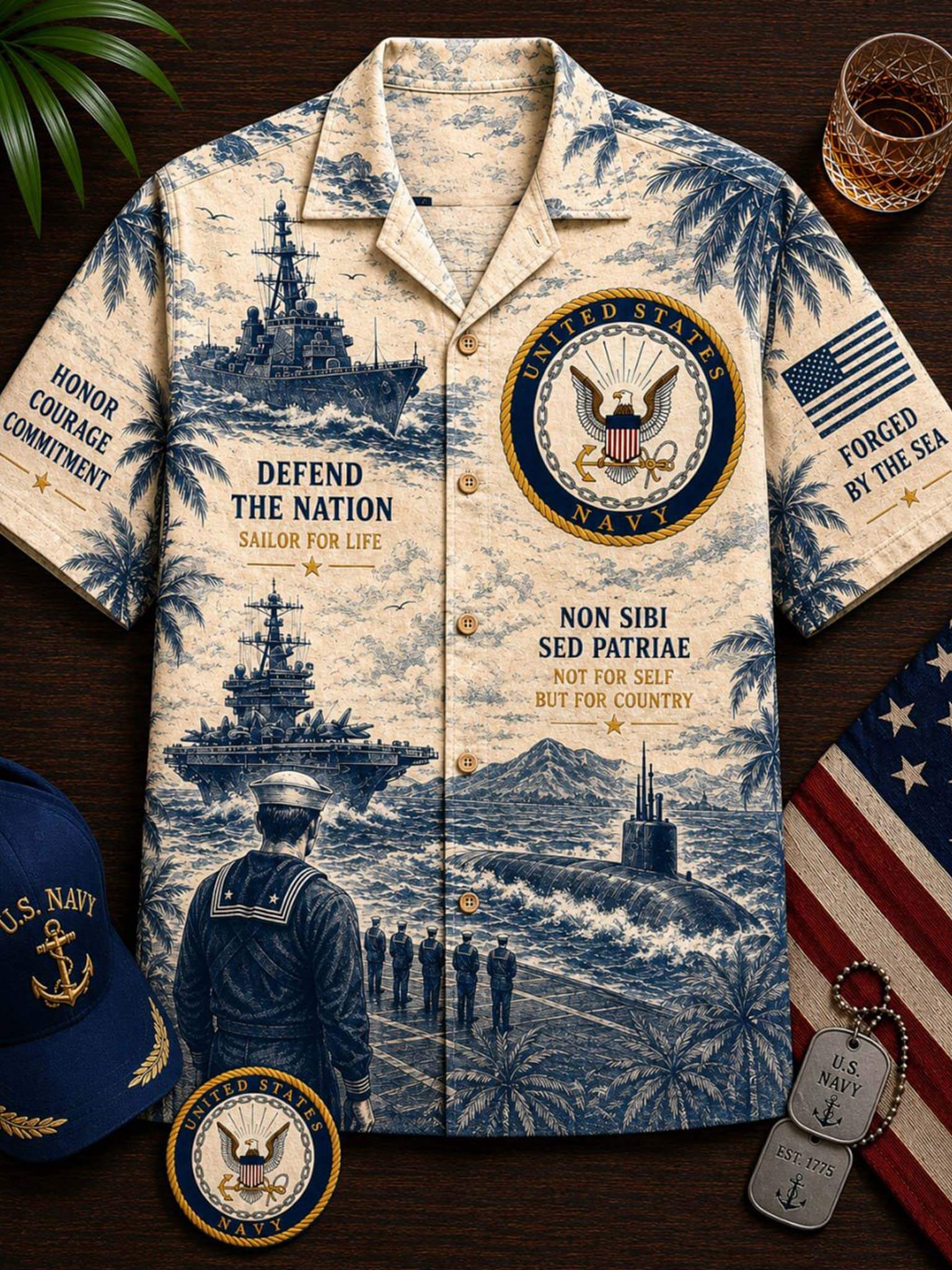 United States Navy Patriot Hawaiian Shirt