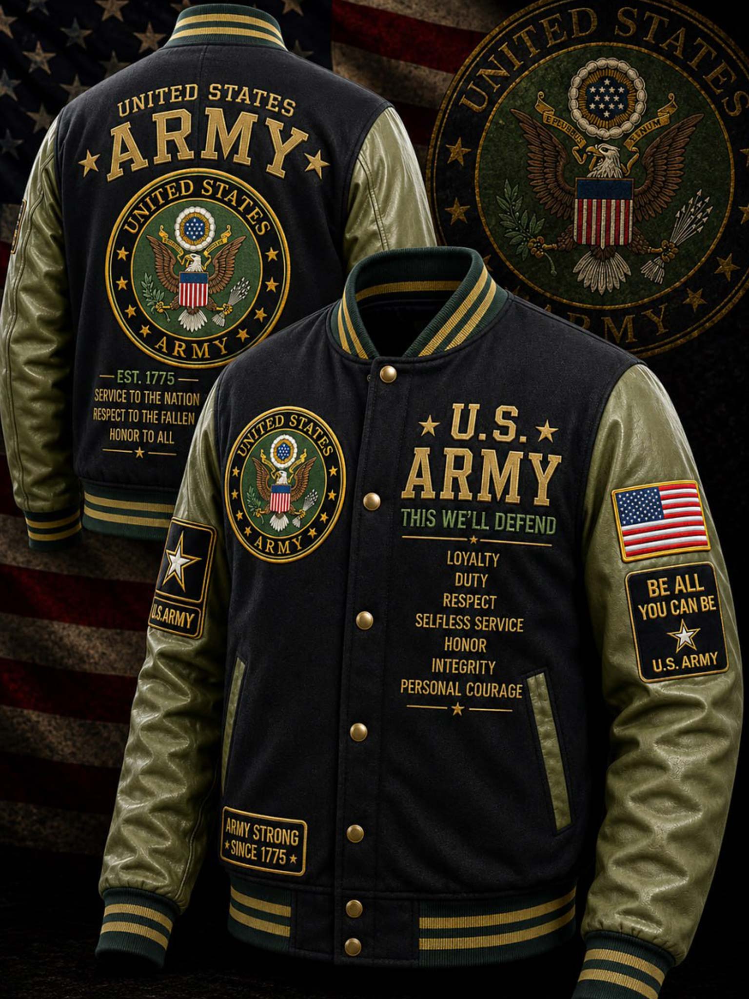 United States Army Honor Varsity Jacket