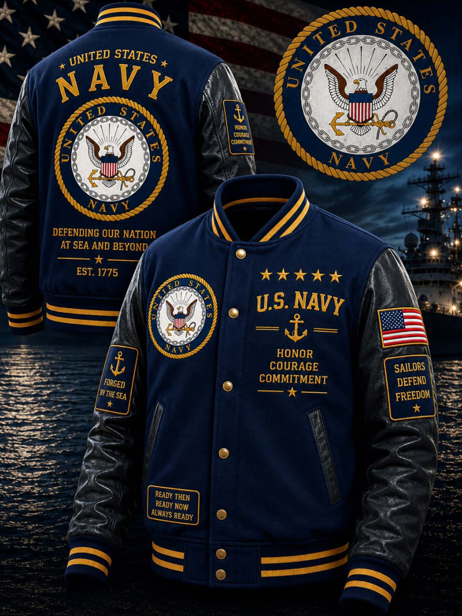 United States Navy Honor Varsity Jacket