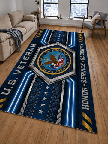 Veteran Geometric Metallic-Style Floor Rug