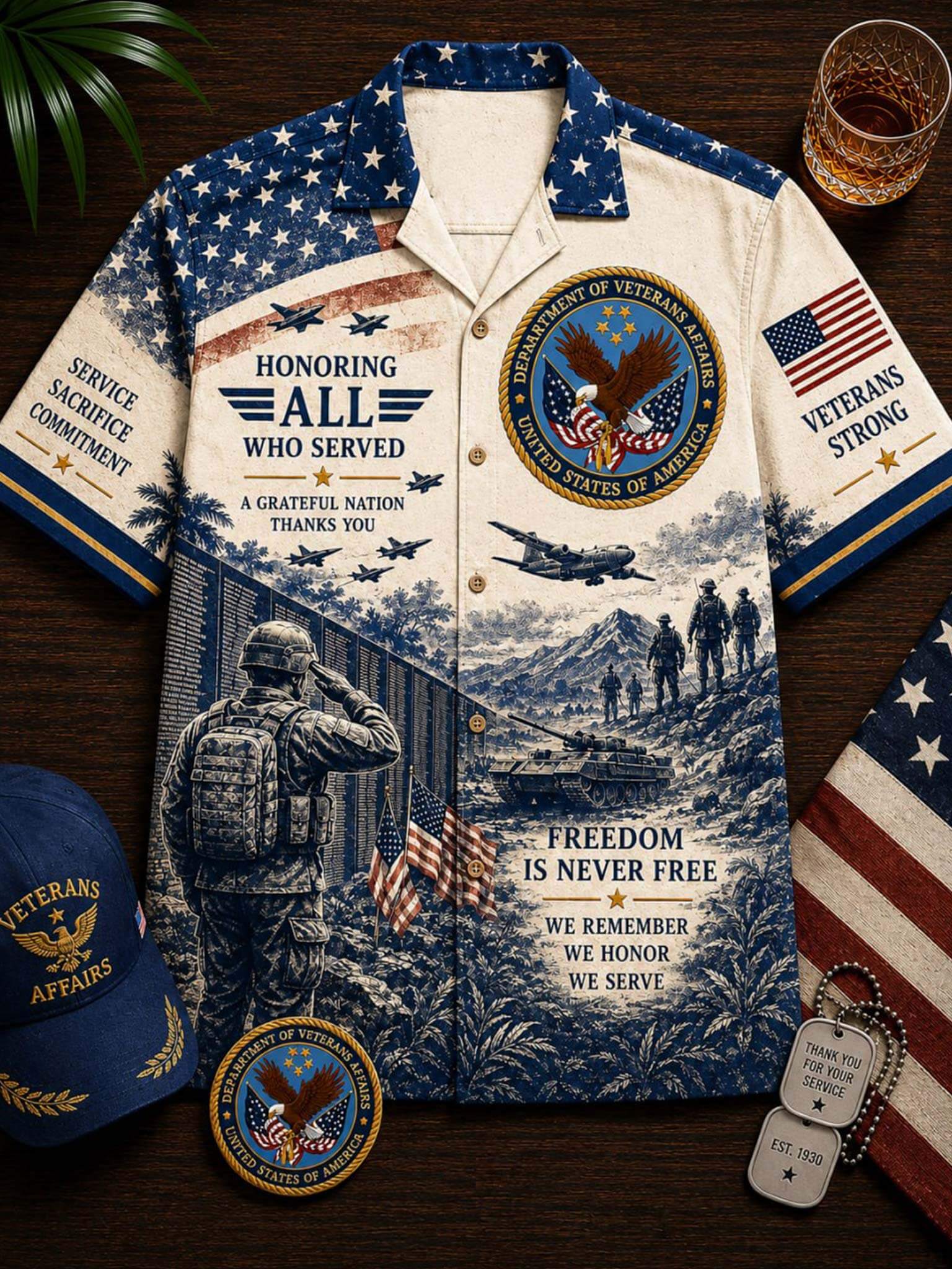 Veteran Patriot Hawaiian Shirt