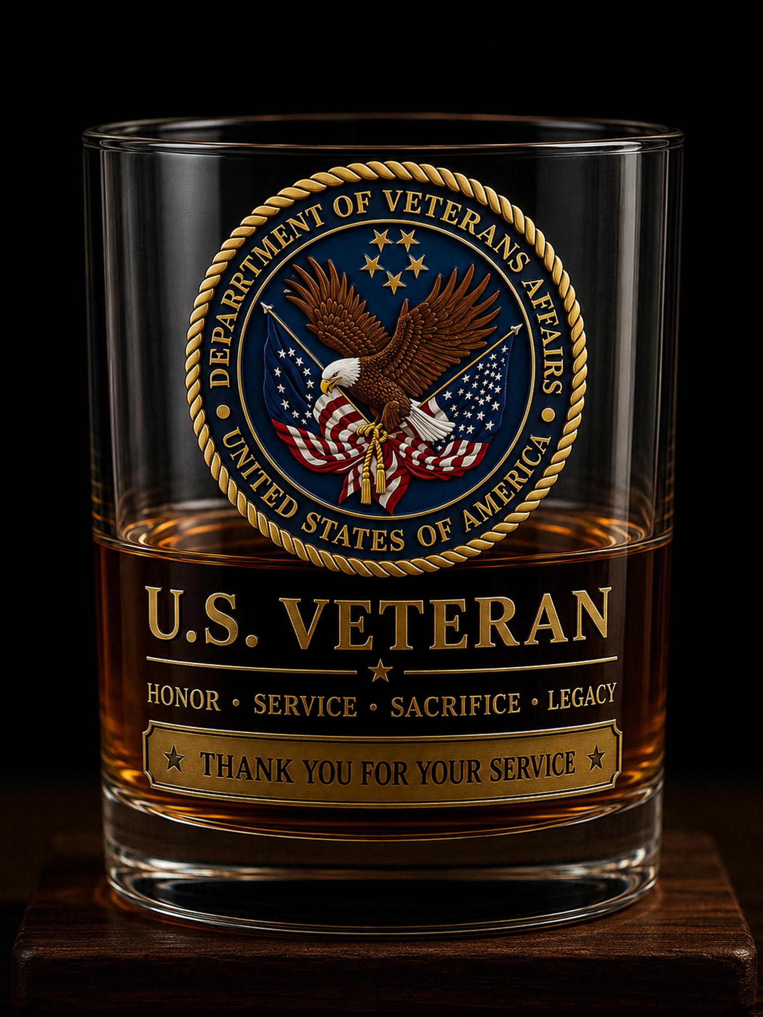 Veteran Tribute Whiskey Glass