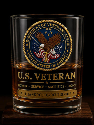 Veteran Tribute Whiskey Glass