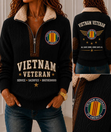 Vietnam Veteran Honor Fur Collar Sweatshirt