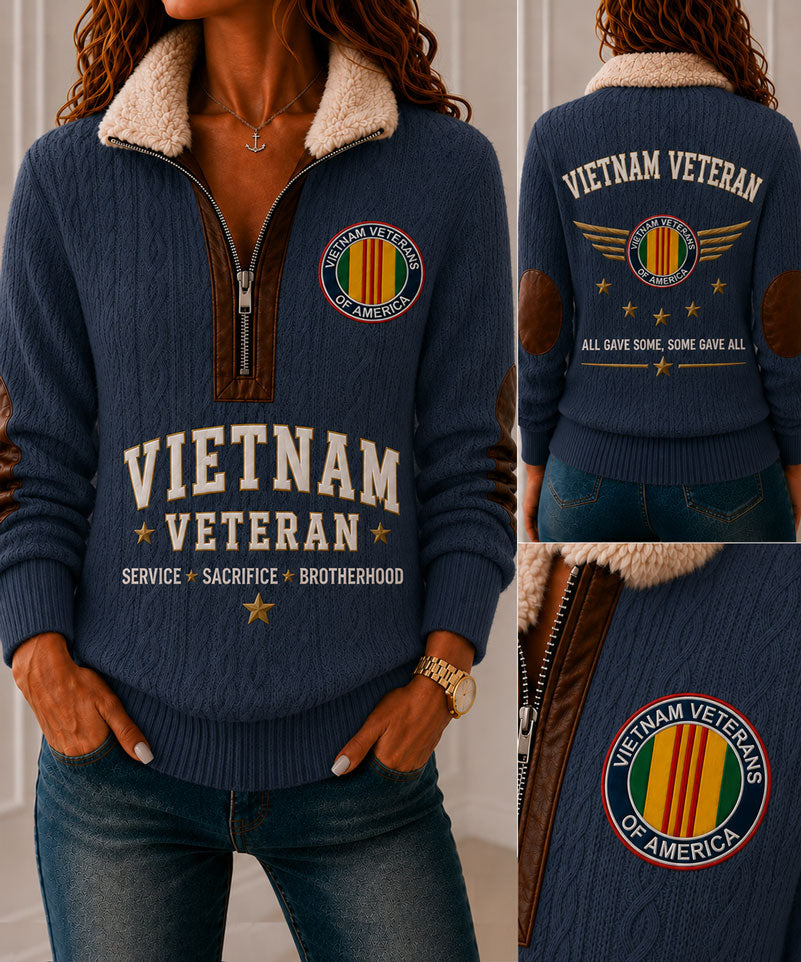 Vietnam Veteran Honor Fur Collar Sweatshirt