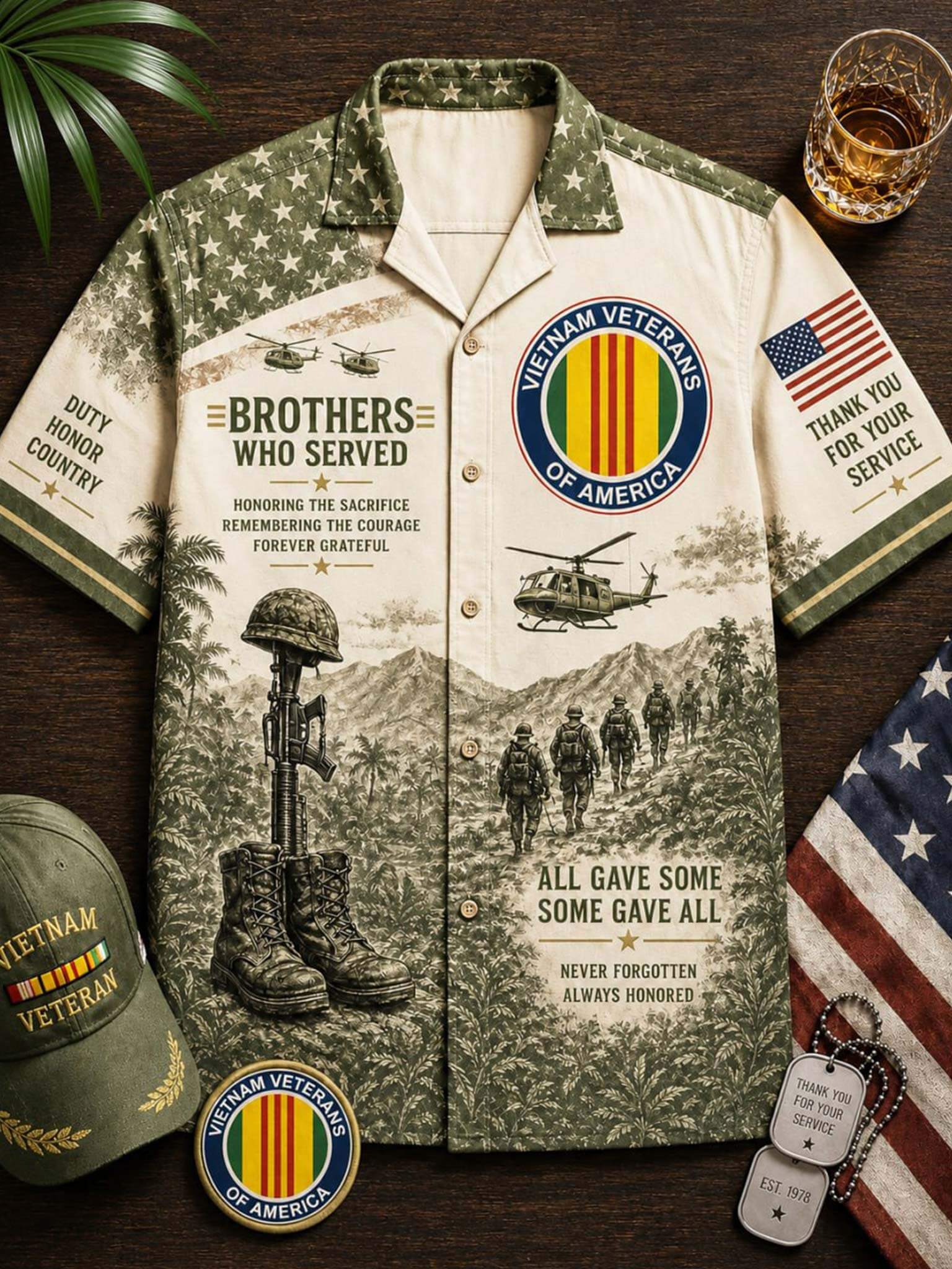 Vietnam Veteran Patriot Hawaiian Shirt