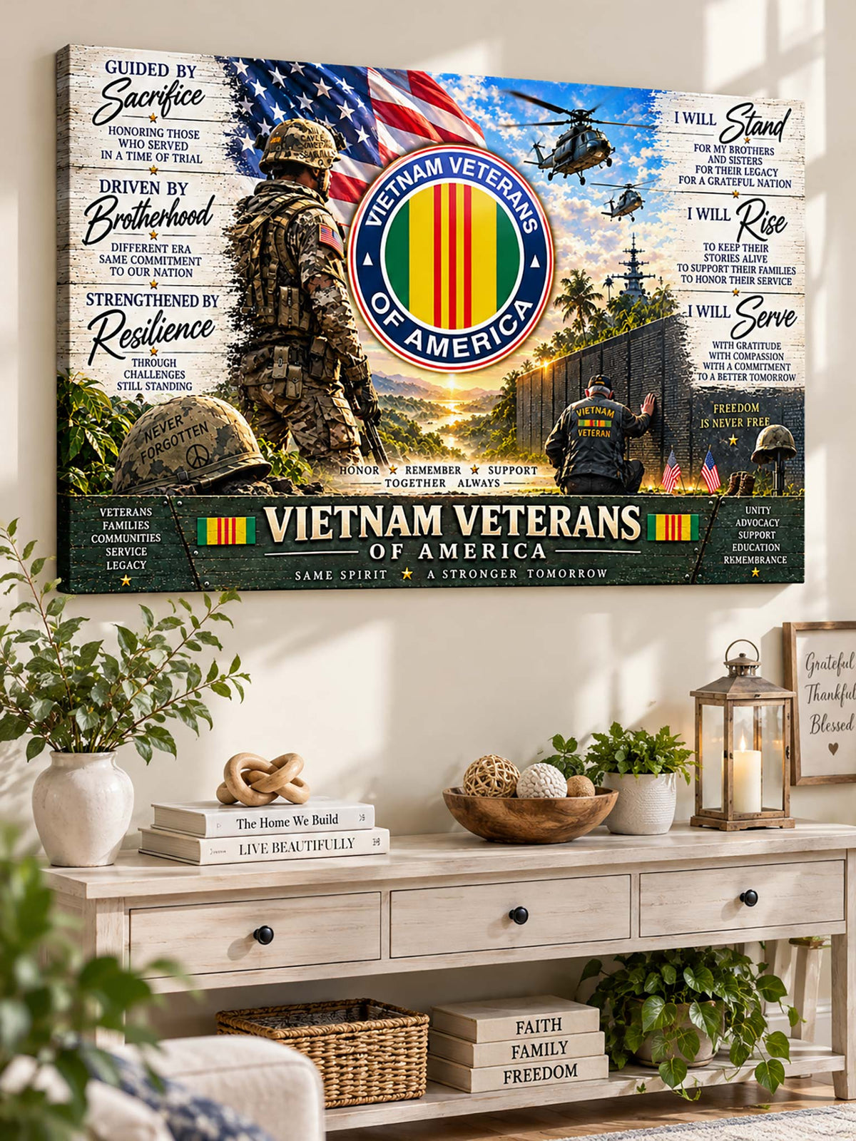 Vietnam Veteran Patriotic Military Canvas Wall Art