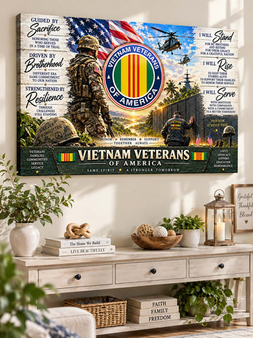 Vietnam Veteran Patriotic Military Canvas Wall Art