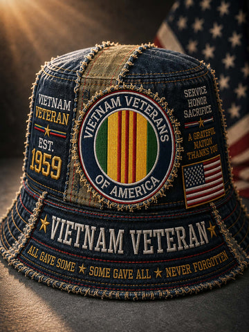 Vietnam Veteran Vintage Denim Bucket Hat