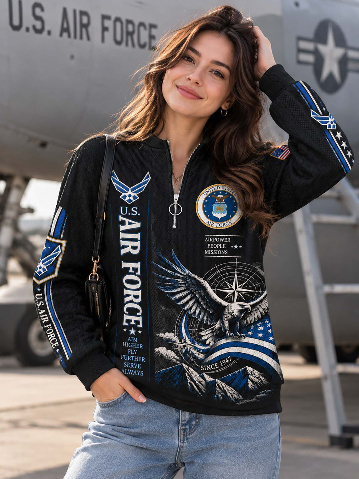 United States Air Force Honorbound Quilted Zip-Up Sweatshirt
